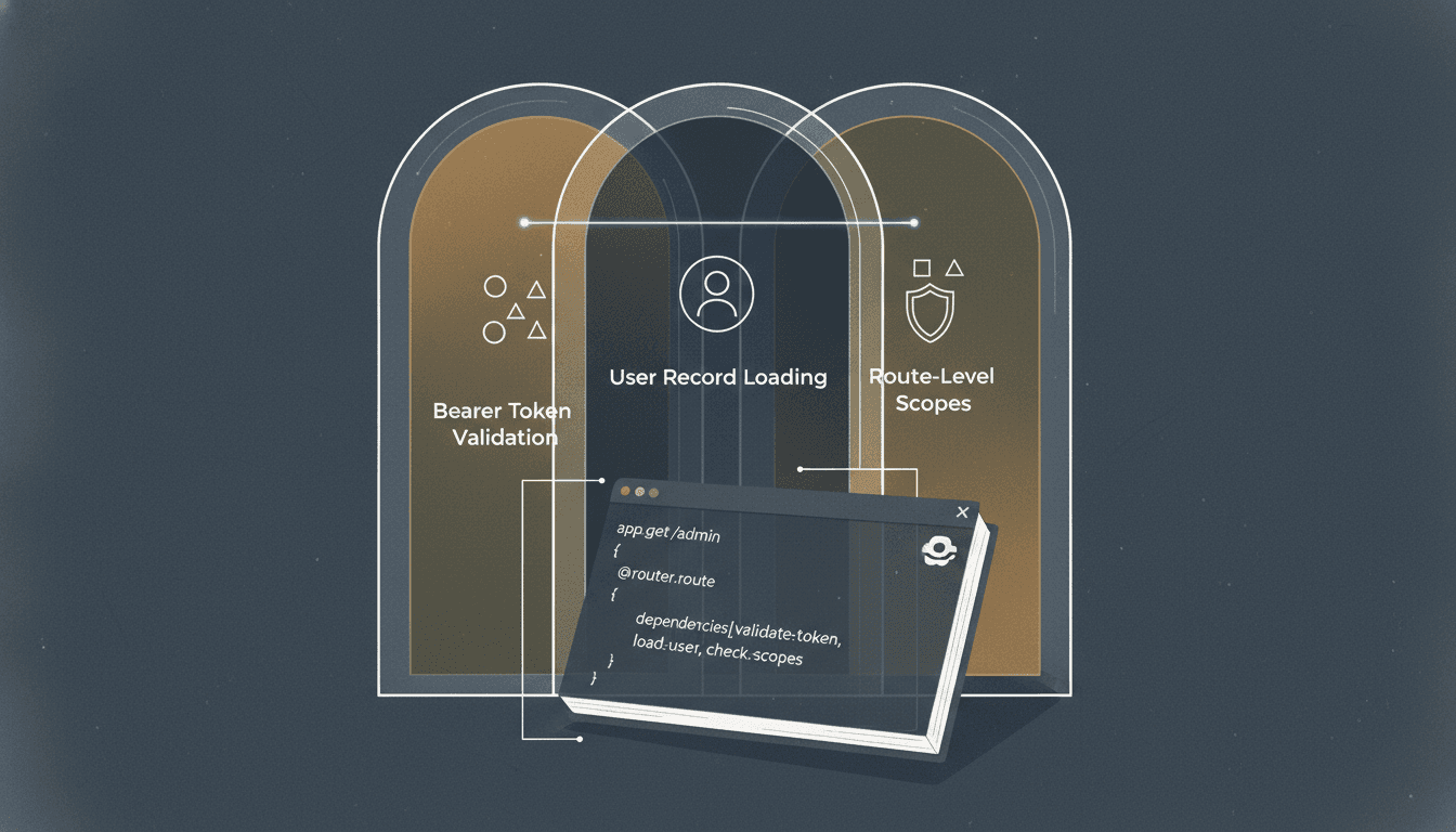 Editorial illustration for “FastAPI Security: Dependencies, OAuth2 Password Flow, and JWT Boundaries”.