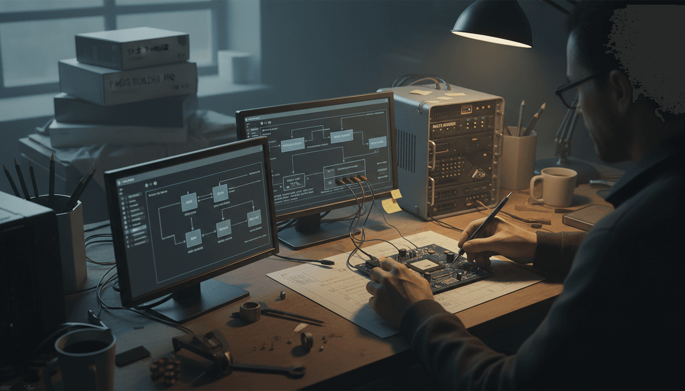 Editorial illustration for “When Custom Web Development Beats Another Theme or Page Builder”.