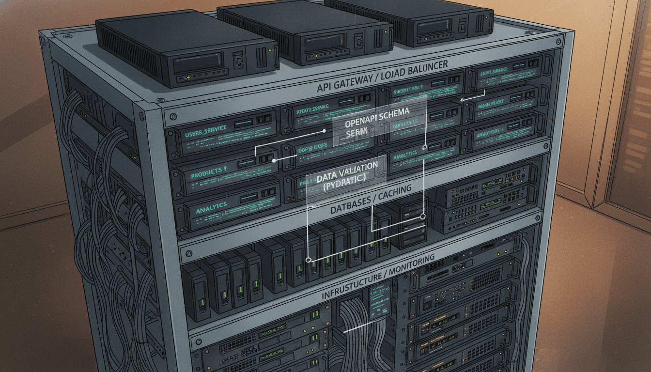 Editorial illustration for “Production APIs with Python FastAPI: Structure, Validation, and OpenAPI”.