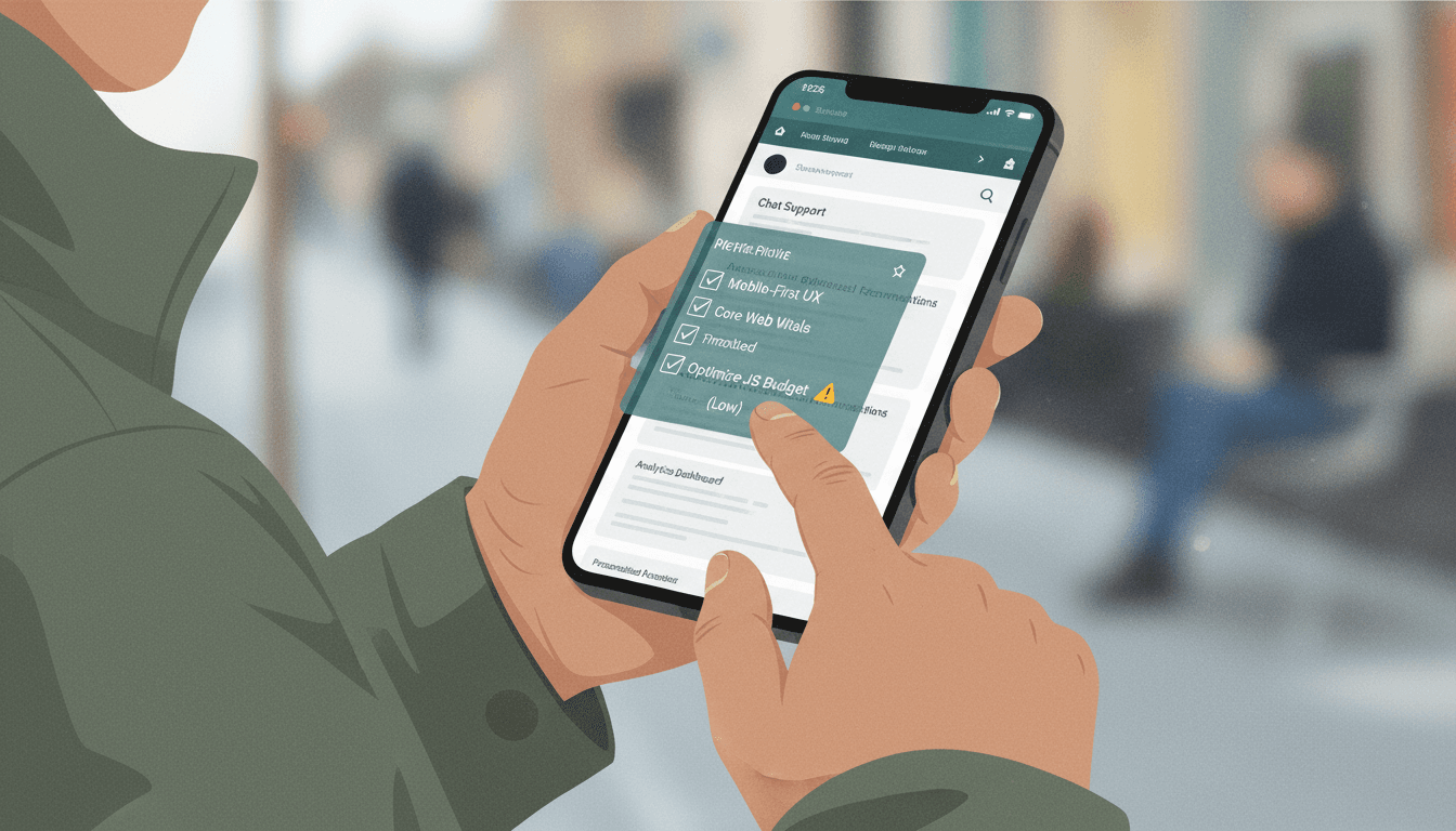 Editorial illustration for “A Production Checklist for React Performance”.