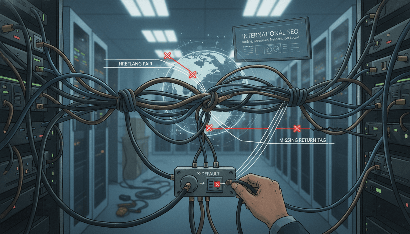 Editorial illustration for “International SEO: hreflang, Canonicals, and Metadata per Locale”.