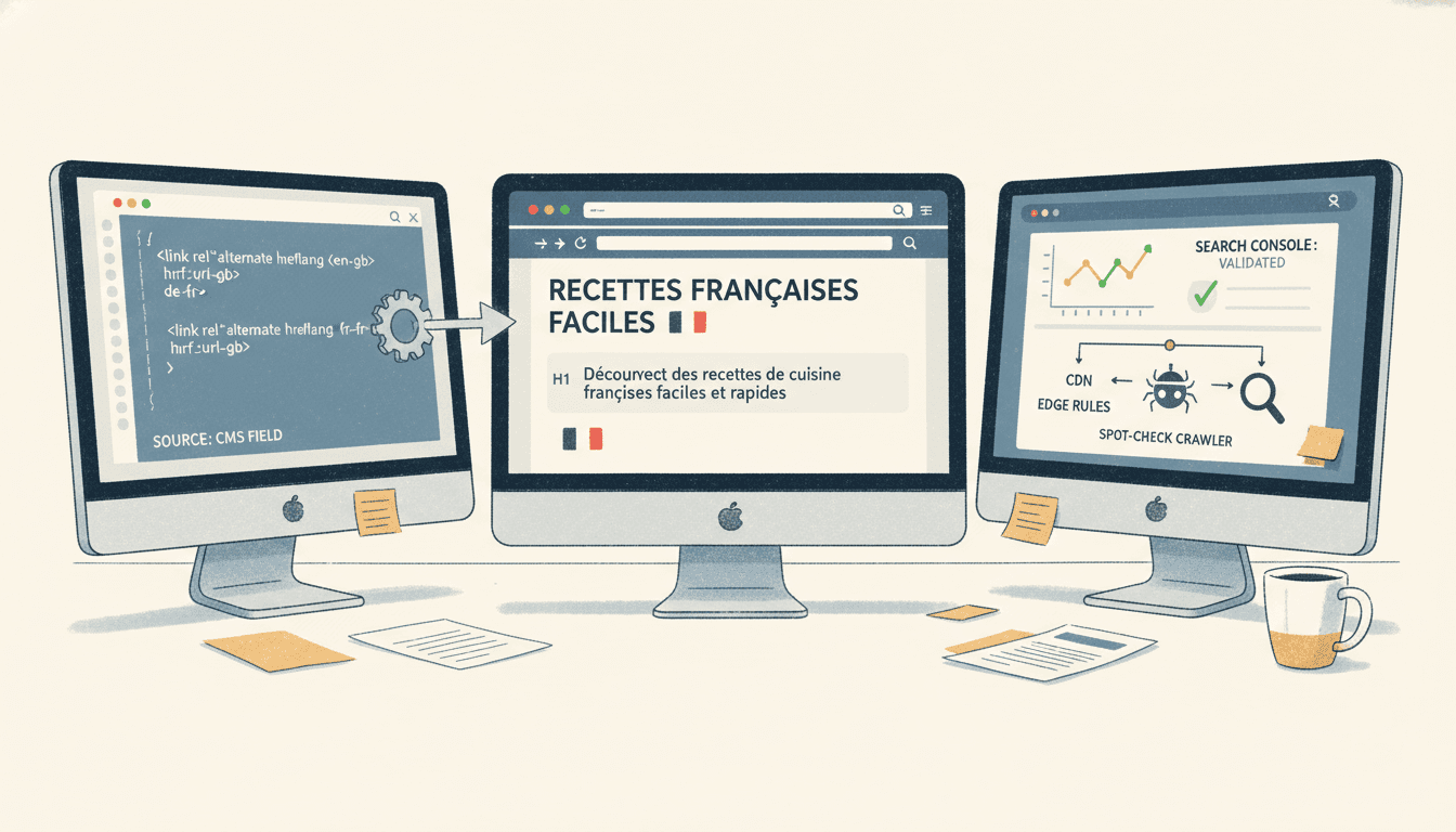Editorial illustration for “International SEO: hreflang, Canonicals, and Metadata per Locale”.