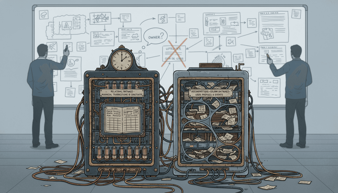 Editorial illustration for “SQL with NoSQL: Polyglot Persistence Without Two Sources of Truth”.